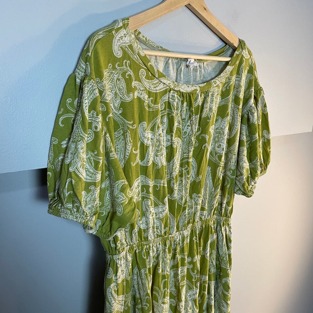 Daily Practice by Anthropologie Green Floral Paisley Mini Dress SZ Large EUC - Picture 7 of 16